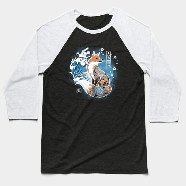 Japanese fox Baseball T-Shirt by IlonaHibernis